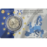 Монета Бельгия 2 евро 2019 25-летие Европейского валютного института (EMI) (Буклет)