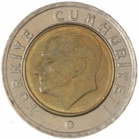 Монета Турция 50 курушей 2011