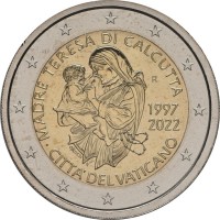 Монета Ватикан 2 евро 2022 Мать Тереза