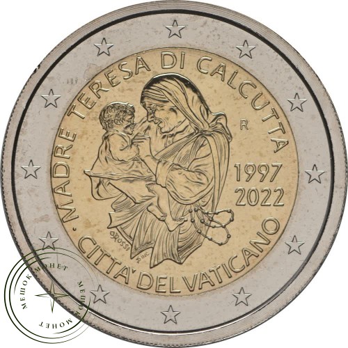 Ватикан 2 евро 2022 25 лет со дня смерти Матери Терезы Калькуттской — 937034383