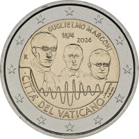 Монета Ватикан 2 евро 2024 Гульельмо Маркони