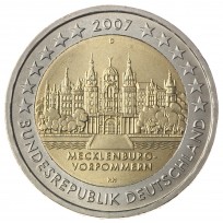 Монета Германия 2 евро 2007 Мекленбург-Передняя Померания (Шверинский Замок)