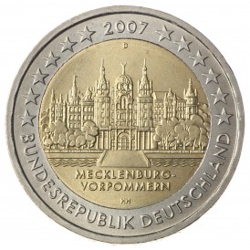 Монета Германия 2 евро 2007 Мекленбург-Передняя Померания (Шверинский Замок)