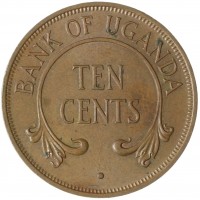 Монета Уганда 10 центов 1975