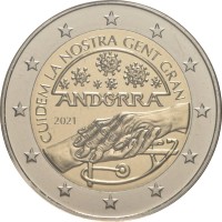 Монета Андорра 2 евро 2021 Пенсионеры (Буклет)