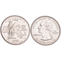 Монета США 25 центов 2000 Массачусетс
