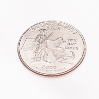 Монета США 25 центов 2000 Массачусетс
