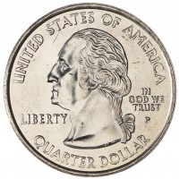 Монета США 25 центов 2000 Массачусетс