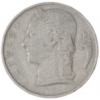 Монета Бельгия 5 франков 1949