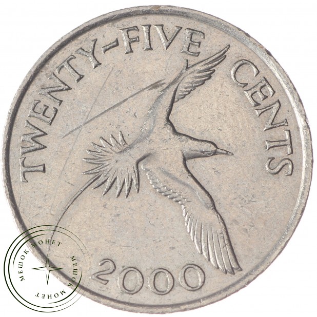 Бермудские острова 25 центов 2000