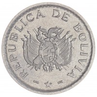 Монета Боливия 2 сентаво 1987