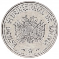 Монета Боливия 50 сентаво 2010