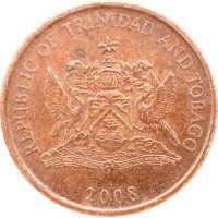 Монета Тринидад и Тобаго 5 центов 2008