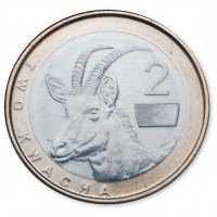 Монета Замбия 2 квача 2024