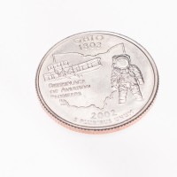 Монета США 25 центов 2002 Огайо