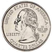 Монета США 25 центов 2002 Огайо