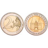 Монета Германия 2 евро 2006 Шлезвиг-Гольштейн (ворота Хольстентор в городе Любек)