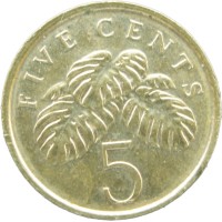 Монета Сингапур 5 центов 2011