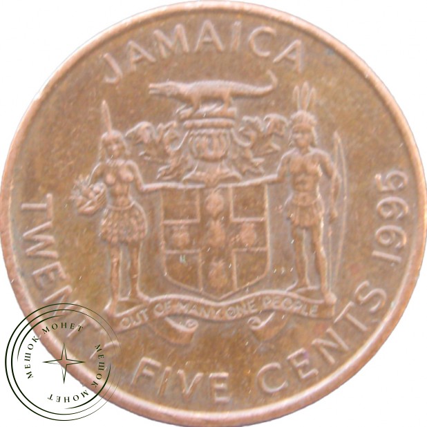 Ямайка 25 центов 1995