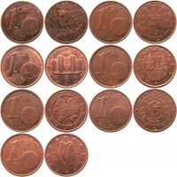 Набор монет 1 евроцент (7 монет)
