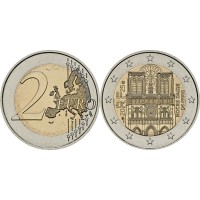 Монета Франция 2 евро 2025 Нотр-Дам