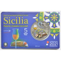 Монета Италия 5 евро 2021 Сицилия