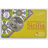 Монета Италия 5 евро 2021 Сицилия