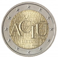 Монета Литва 2 евро 2015 Литовский язык
