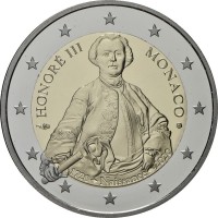 Монета Монако 2 евро 2020 Оноре III