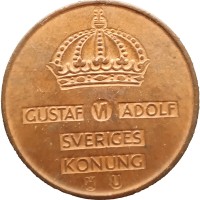 Монета Швеция 5 эре 1965