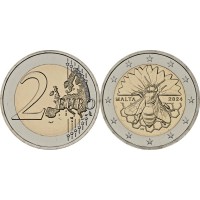Монета Мальта 2 евро 2024 Пчела