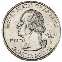 Монета США 25 центов 1999 Нью-Джерси