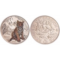 Монета Австрия 3 евро 2017 Тигр