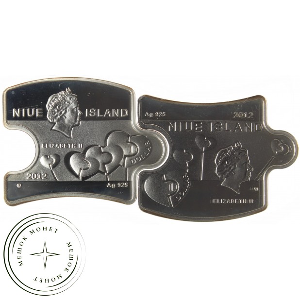 Острова Ниуэ 1 доллар 2012 Ты и Я (набор 2 монеты)