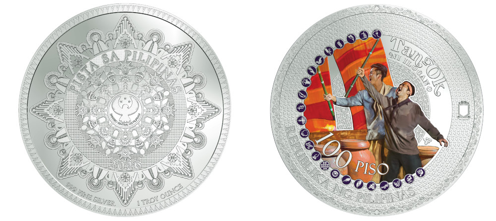 Коллекционная монета Филиппин 100 песо 2026 года фестиваль Тан-ок ни Илокано серебро цветной дизайн