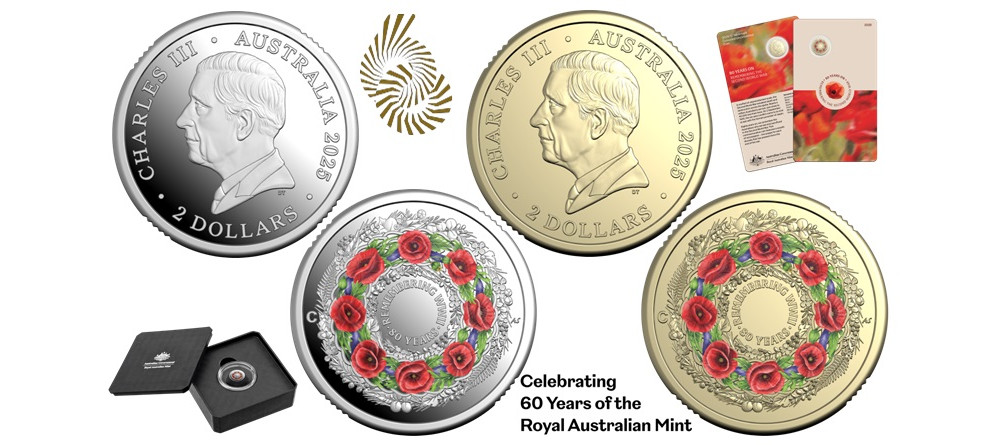 Памятные монеты Австралии 2 доллара 2025 года к 80-летию окончания Второй мировой войны