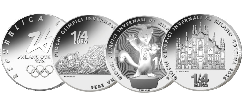 Серебряные монеты к зимним Играм 2026 в Милане и Кортина