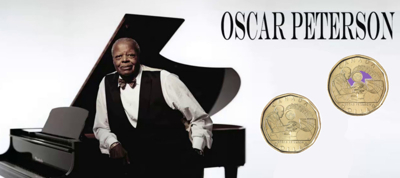 Доллар Канады 2022 года в честь джазового пианиста Оскара Петерсона