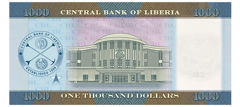 Тысяча долларов Либерия (реверс)